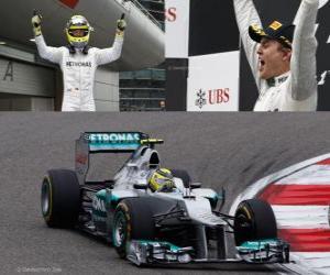 yapboz Nico Rosberg (2012) Çin Grand Prix zaferi kutluyor